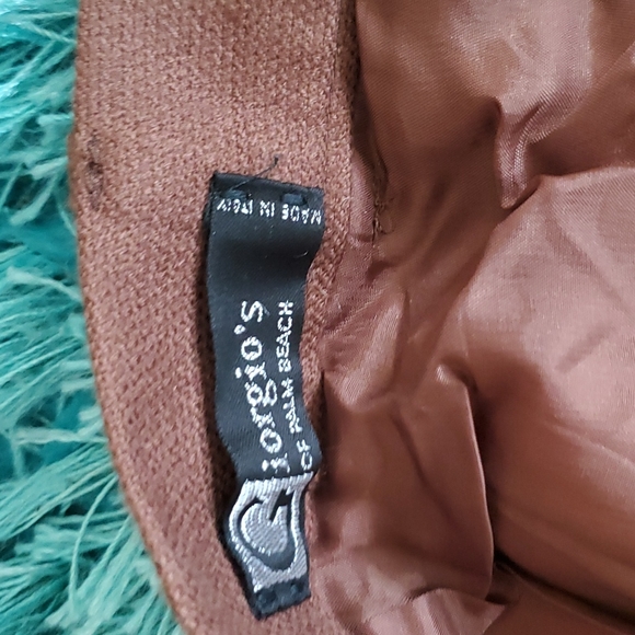 nwt women's Giorgio's of palm beach brown cashmere pants pleated cuffed Italy - Picture 5 of 7